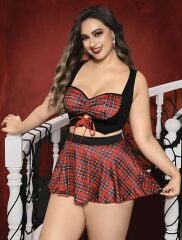BORDO EKOSELİ FANTEZİ KOSTÜM BÜYÜK BEDEN