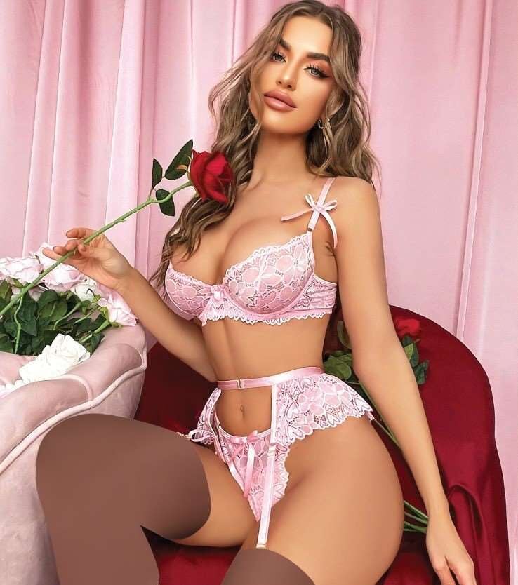 PEMBE KELEBEK DETAYLI JARTİYER TAKIM